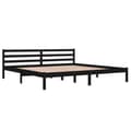 Miniatyrbilde 1 av 10: vidaXL Sengeramme heltre furu 200x200 cm svart