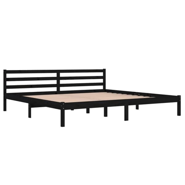 vidaXL Sengeramme heltre furu 200x200 cm svart