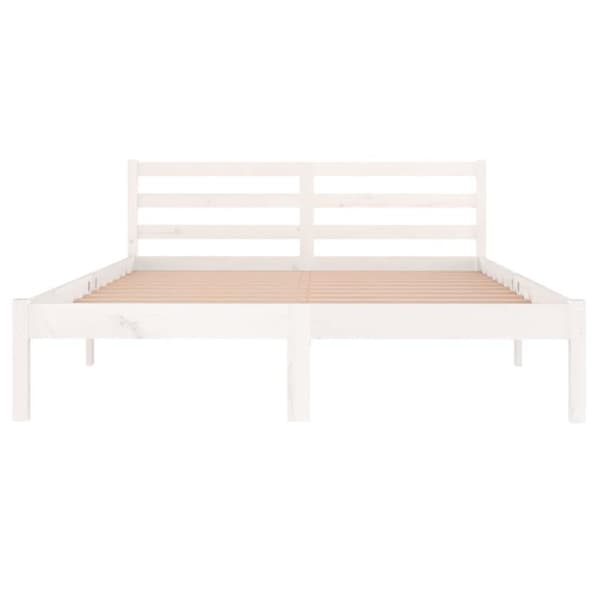 vidaXL Sengeramme heltre furu 140x200 cm hvit