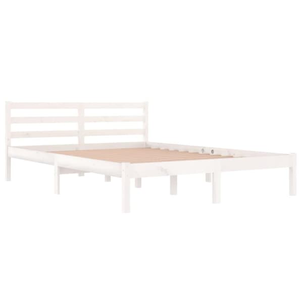 vidaXL Sengeramme heltre furu 140x200 cm hvit