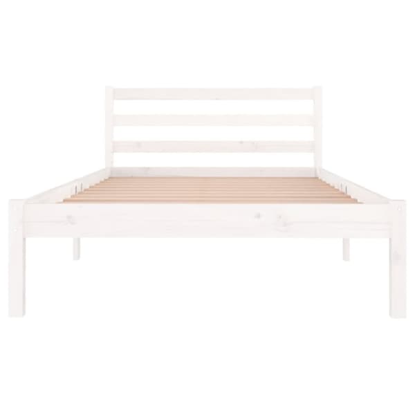 vidaXL Sengeramme heltre furu 100x200 cm hvit