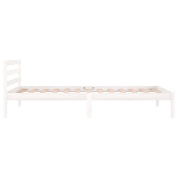 vidaXL Sengeramme heltre furu 100x200 cm hvit