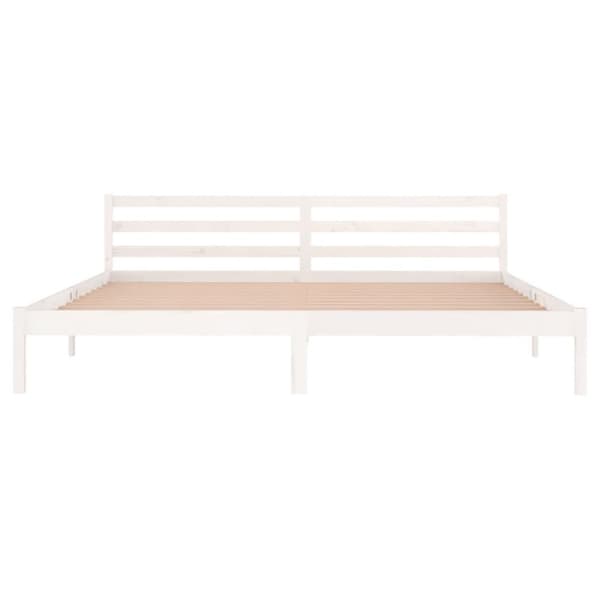 vidaXL Sengeramme heltre furu 200x200 cm hvit