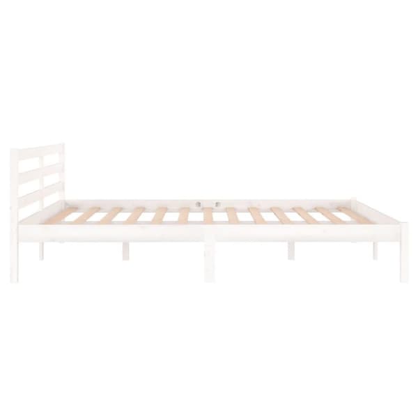 vidaXL Sengeramme heltre furu 160x200 cm hvit