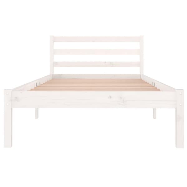 vidaXL Sengeramme heltre furu 90x200 cm hvit