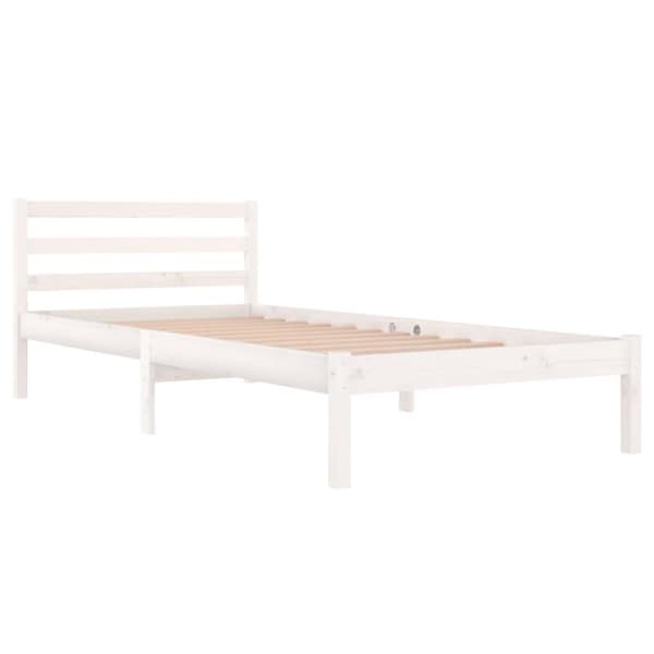 vidaXL Sengeramme heltre furu 90x200 cm hvit