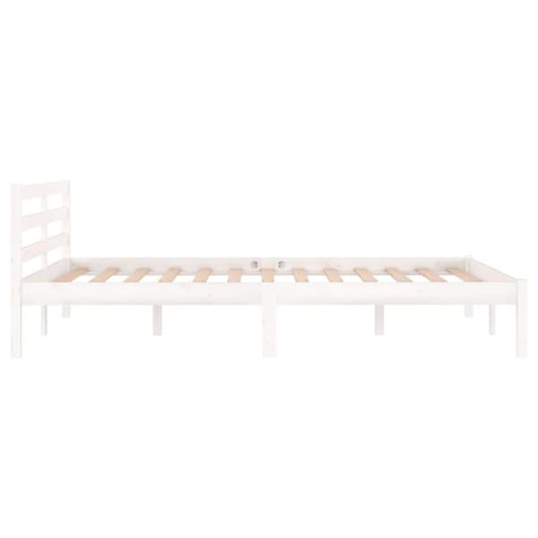 vidaXL Sengeramme heltre furu 120x200 cm hvit