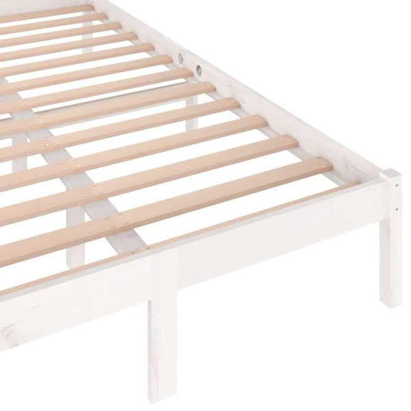 vidaXL Sengeramme heltre furu 120x200 cm hvit