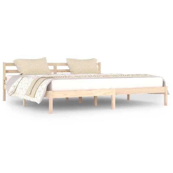 vidaXL Sängram massiv furu 200x200 cm
