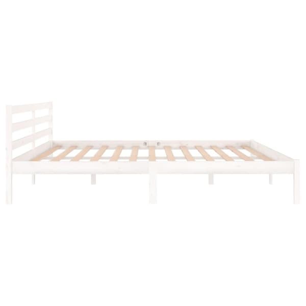 vidaXL Sängynrunko täysi mänty 200x200 cm valkoinen