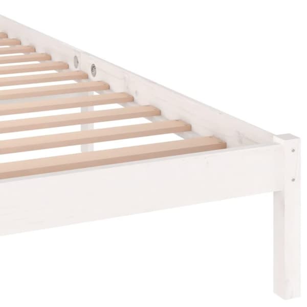 vidaXL Sängynrunko täysi mänty 200x200 cm valkoinen