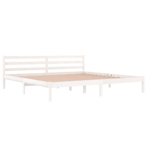 vidaXL Sängynrunko täysi mänty 200x200 cm valkoinen