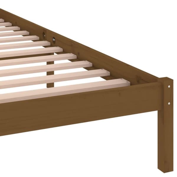 vidaXL Sängynrunko täysi mänty 200x200 cm hunajanruskea