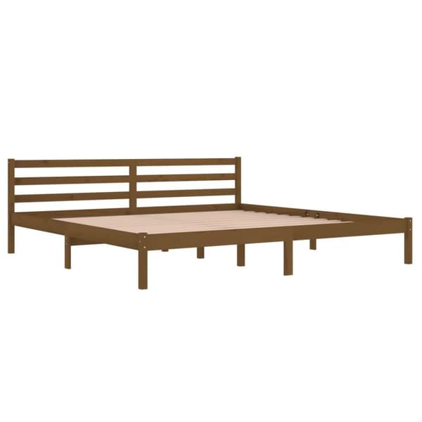 vidaXL Sängynrunko täysi mänty 200x200 cm hunajanruskea