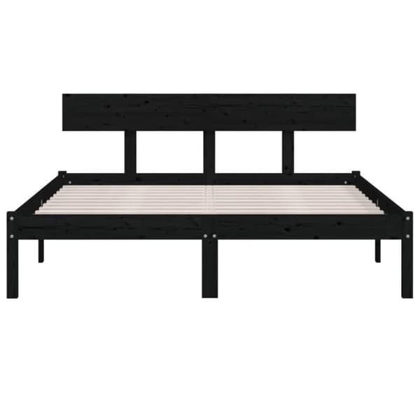 vidaXL sengeramme 120x200 cm massivt fyrretræ sort