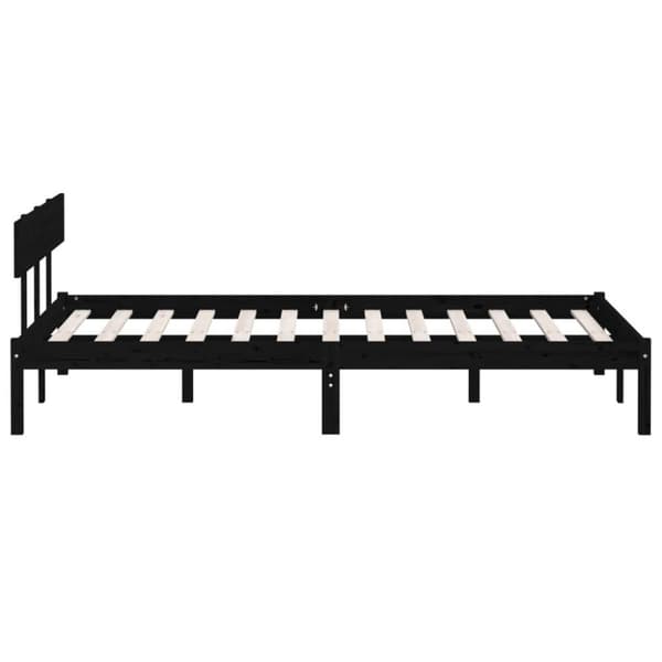 vidaXL sengeramme 120x200 cm massivt fyrretræ sort