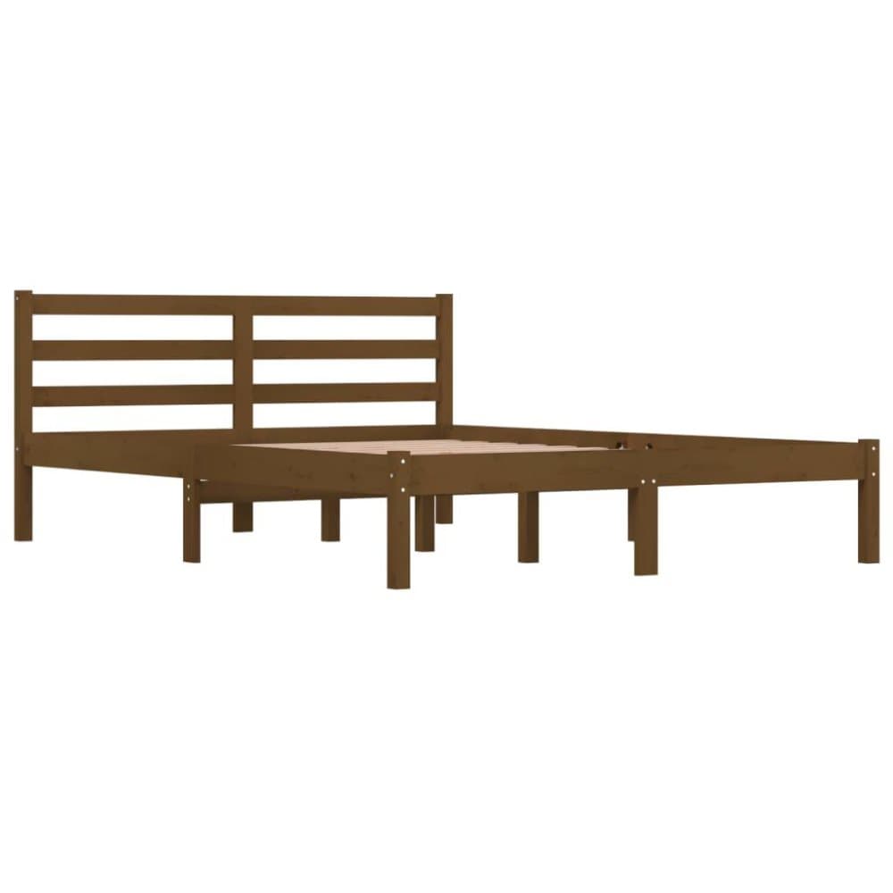 vidaXL Sängram massiv furu 120x190 cm honungsbrun 4FT