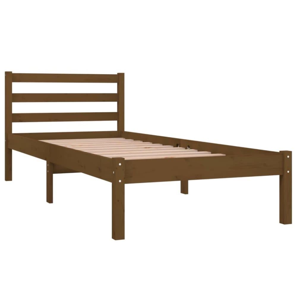 vidaXL Sängram massiv furu 75x190 cm honungsbrun 2FT6