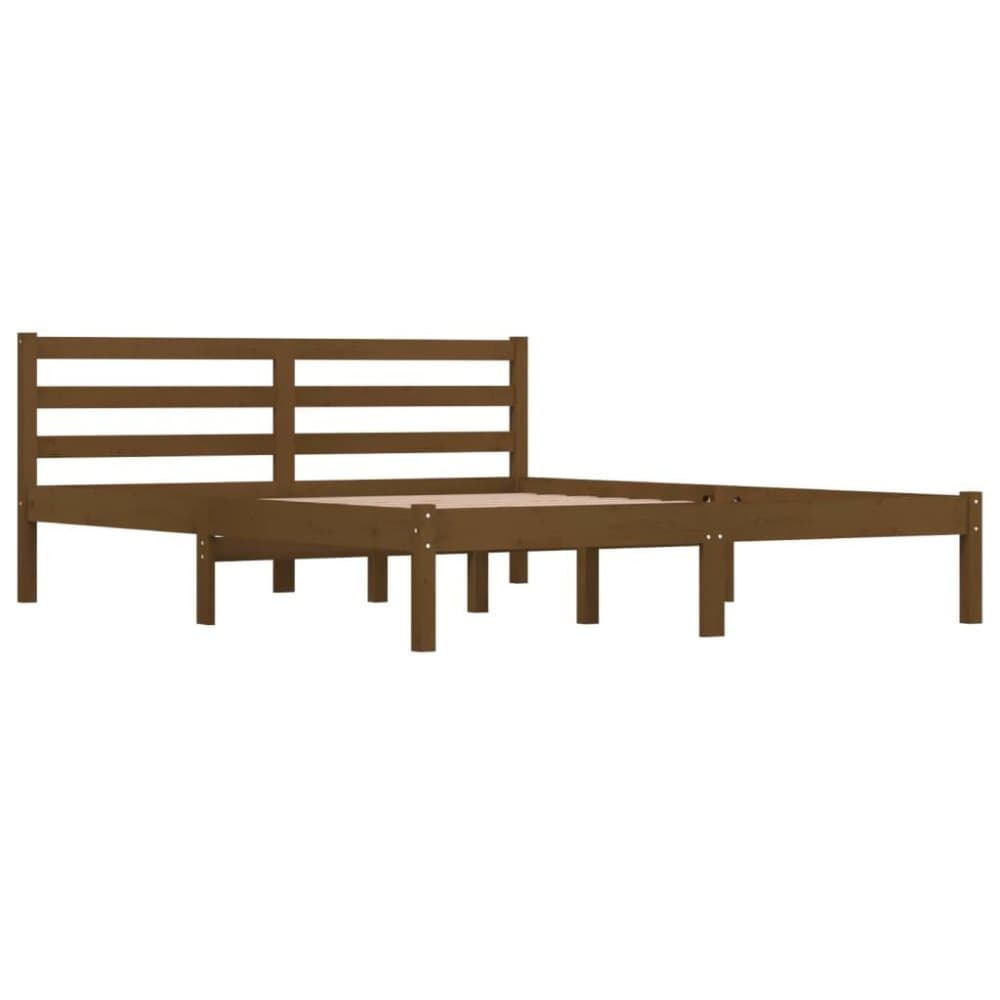 vidaXL Sängram massiv furu 150x200 cm honungsbrun 5FT