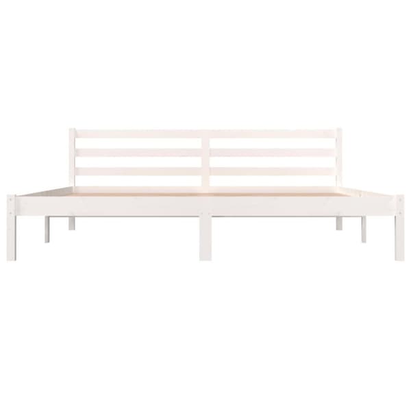 vidaXL Sengeramme heltre furu 180x200 cm hvit Super King
