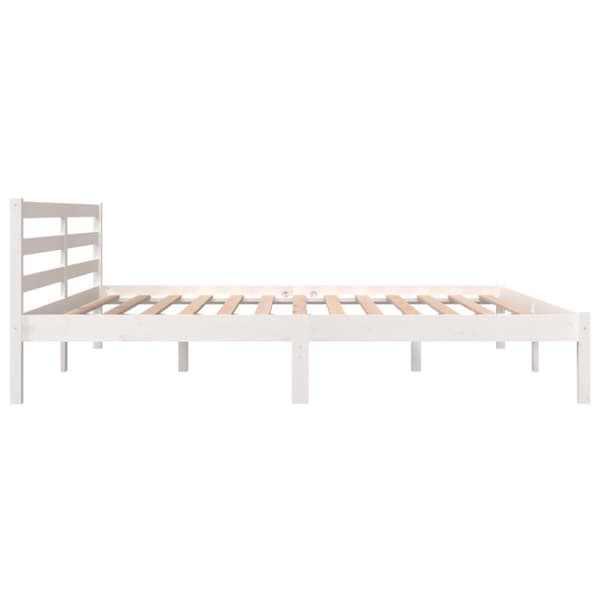 vidaXL Sengeramme heltre furu 180x200 cm hvit Super King