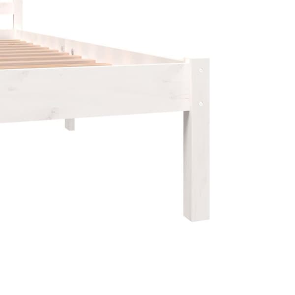 vidaXL Sengeramme heltre furu 180x200 cm hvit Super King