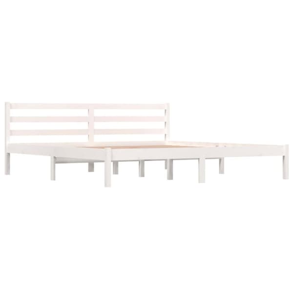vidaXL Sengeramme heltre furu 180x200 cm hvit Super King