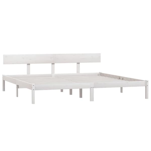 vidaXL sengeramme 180x200 cm Super King massivt fyrretræ hvid
