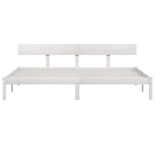 vidaXL sengeramme 180x200 cm Super King massivt fyrretræ hvid