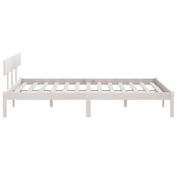 vidaXL sengeramme 180x200 cm Super King massivt fyrretræ hvid