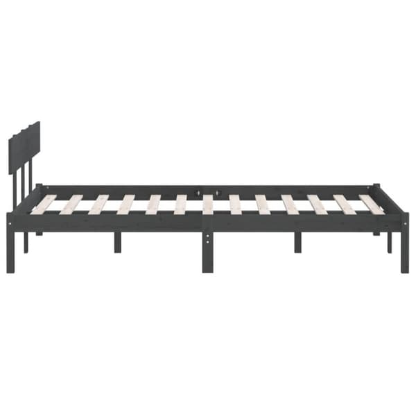 vidaXL sengeramme 160x200 cm massivt fyrretræ grå