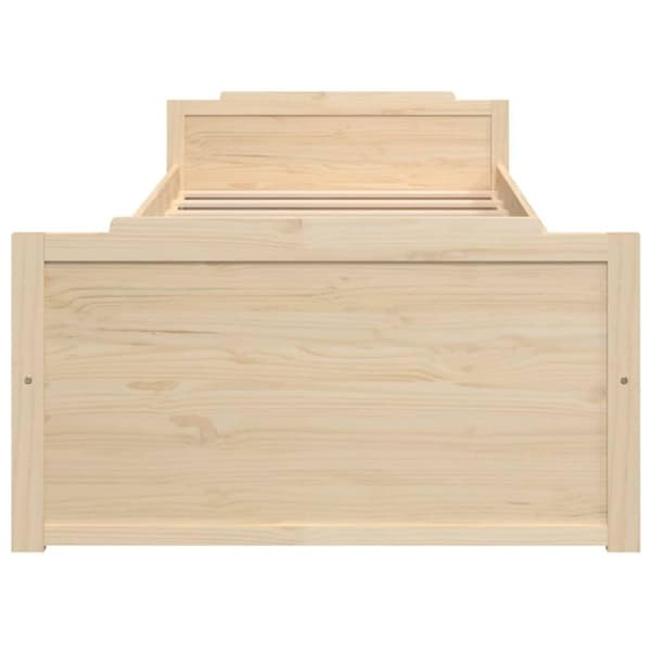vidaXL Sengeramme med skuffer heltre furu 90x200 cm