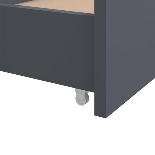 vidaXL Sängynrunko vetolaatikoilla tummanharmaa täysi mänty 90x200 cm