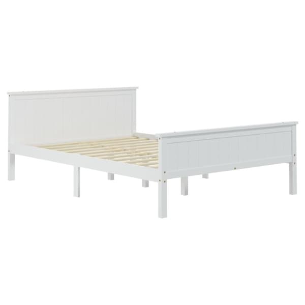 vidaXL Sängram vit massiv furu 160x200 cm