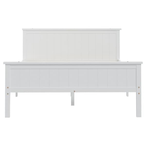 vidaXL Sängram vit massiv furu 160x200 cm