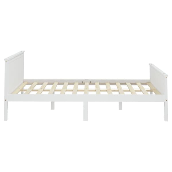 vidaXL Sängram vit massiv furu 160x200 cm