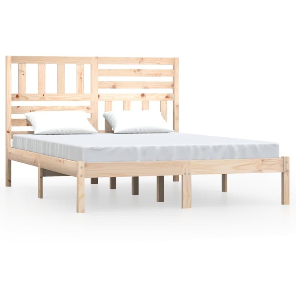 vidaXL Sängram massivt furu 150x200 cm