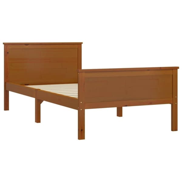 vidaXL Sengeramme honningbrun heltre furu 100x200 cm