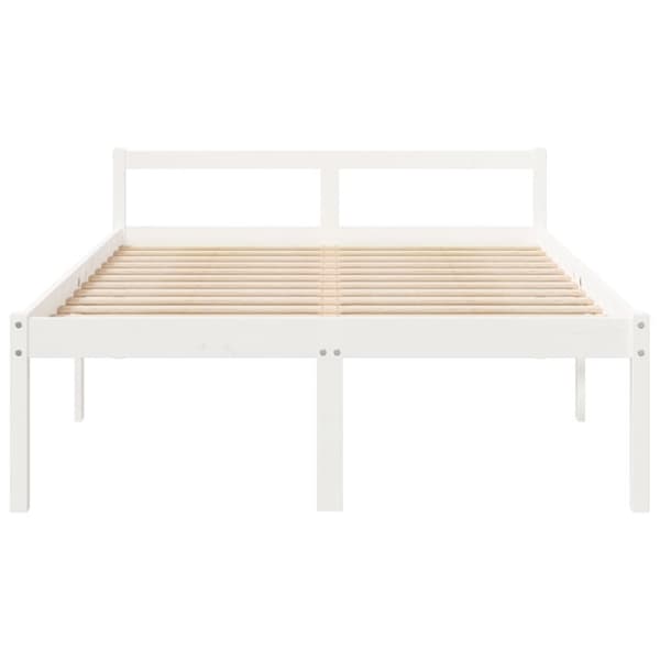 vidaXL Seniorseng hvit 140x200 cm heltre furu