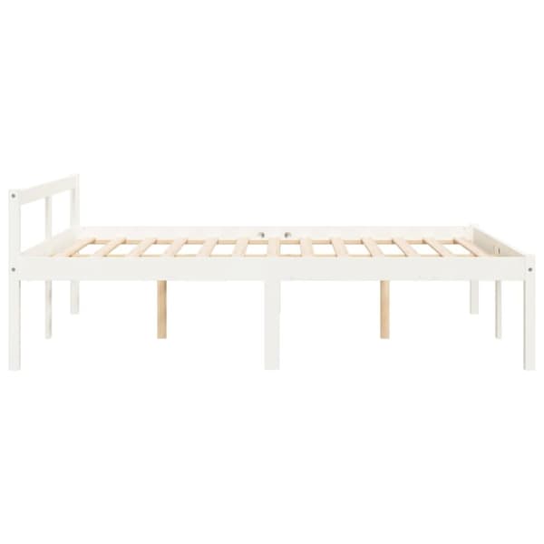 vidaXL Seniorseng hvit 140x200 cm heltre furu