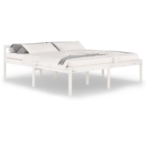 vidaXL Seniorseng hvit 180x200 cm heltre furu