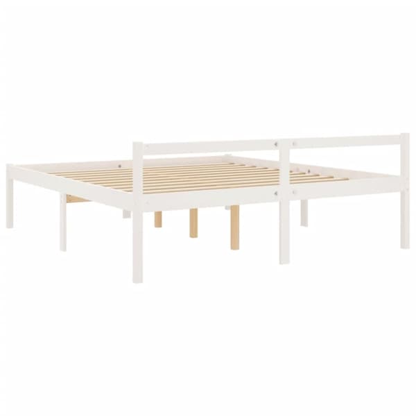 vidaXL Seniorseng hvit 180x200 cm heltre furu