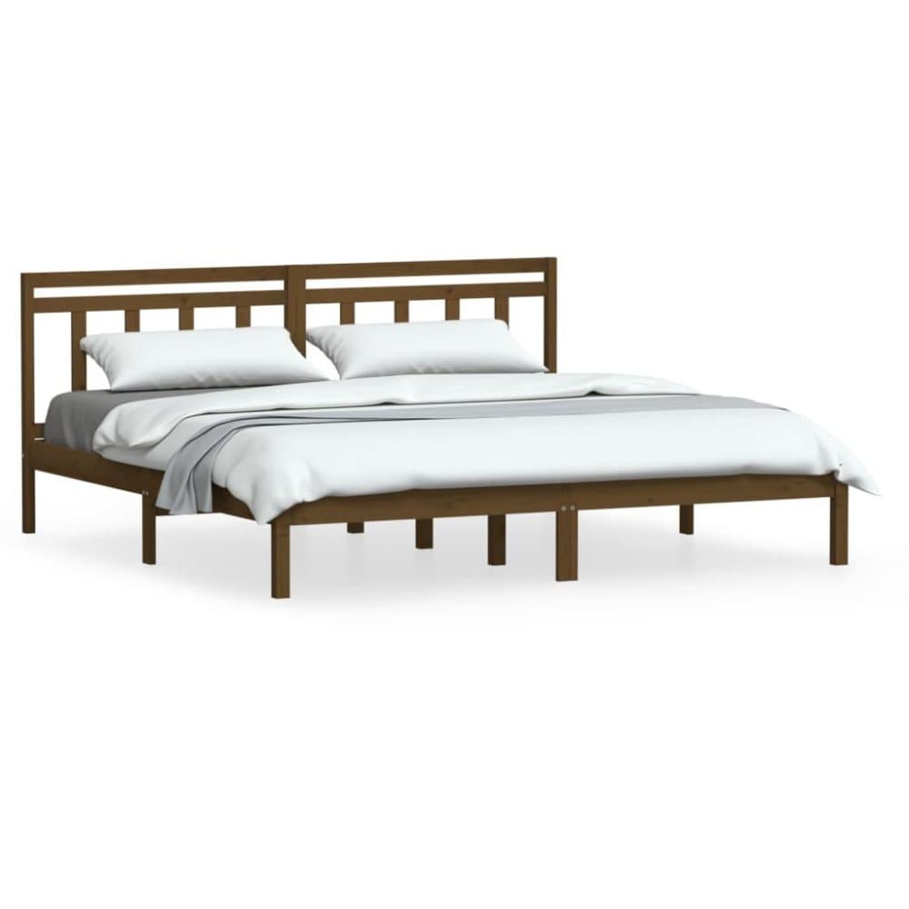 vidaXL Sängram honungsbrun massivt furu 200x200 cm