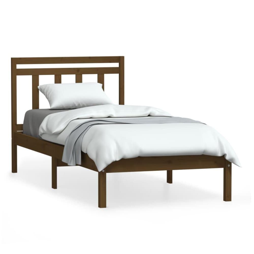 vidaXL Sängram honungsbrun massivt furu 100x200 cm