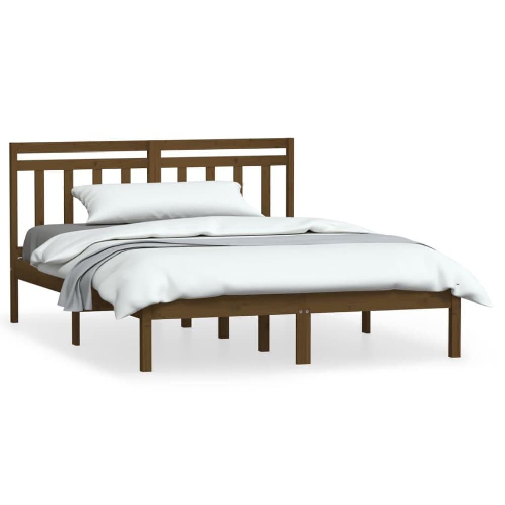 vidaXL Sängram honungsbrun massivt furu 120x200 cm