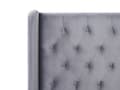 Miniatyrbillede 9 af 10: Seng Grå Velour Stof Guld Metalben 140 x 200 cm 1 5 mands Seng med Sengegavl Knap Tuftet Minimalistisk Skandinavisk Moderne Design