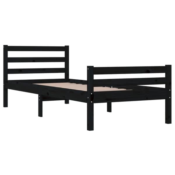 vidaXL Sengeramme svart heltre 90x200 cm