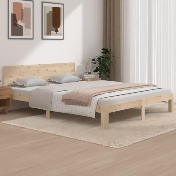 vidaXL sengeramme 160x200 cm massivt fyrretræ