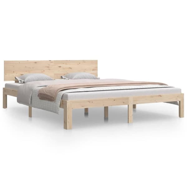 vidaXL sengeramme 160x200 cm massivt fyrretræ