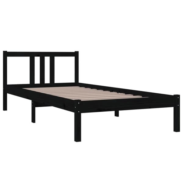 vidaXL Sengeramme svart heltre 90x200 cm